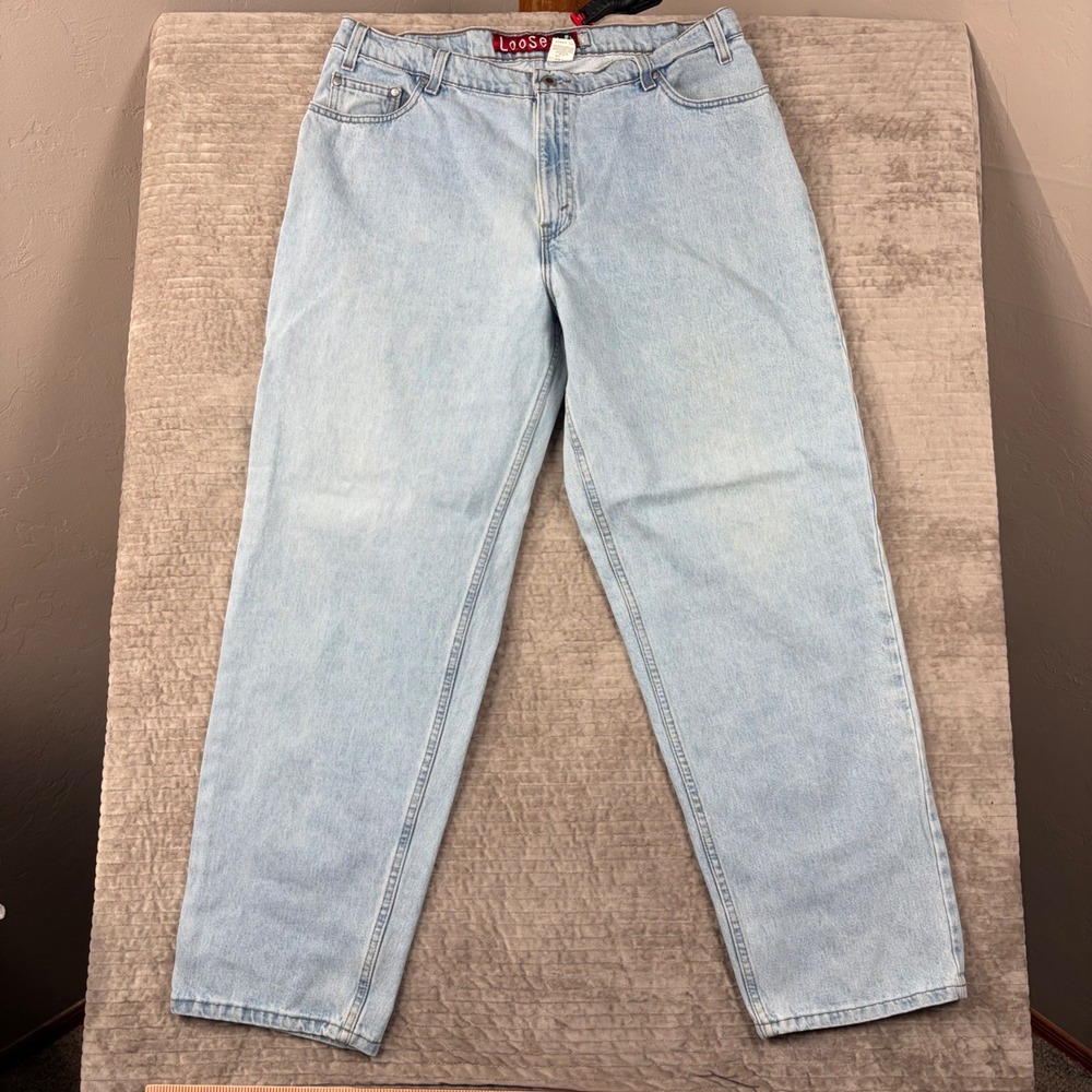 Vintage Levis SilverTab Loose Fit Tapered Leg Jeans Light Wash 40x32 Made in USA